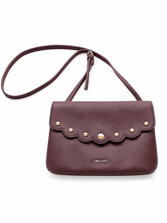 Nine West Handbags - Nine West Plum Scalloped Stud Crossbody Bag